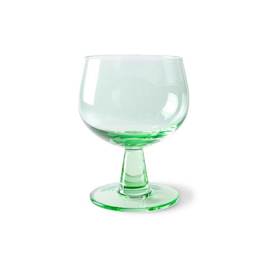 HK Living Emeralds Wine Glass Low Fern Green