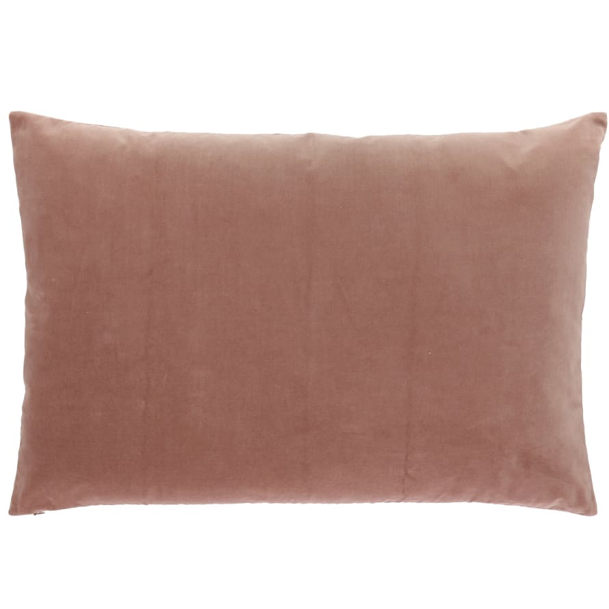 Pompon Bazar Velvet Cushion 75x50cm Powder Pink color