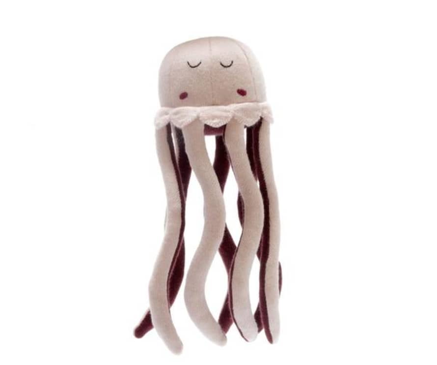 Best Years Knitted Organic Cotton Baby Pink Jellyfish Soft Toy