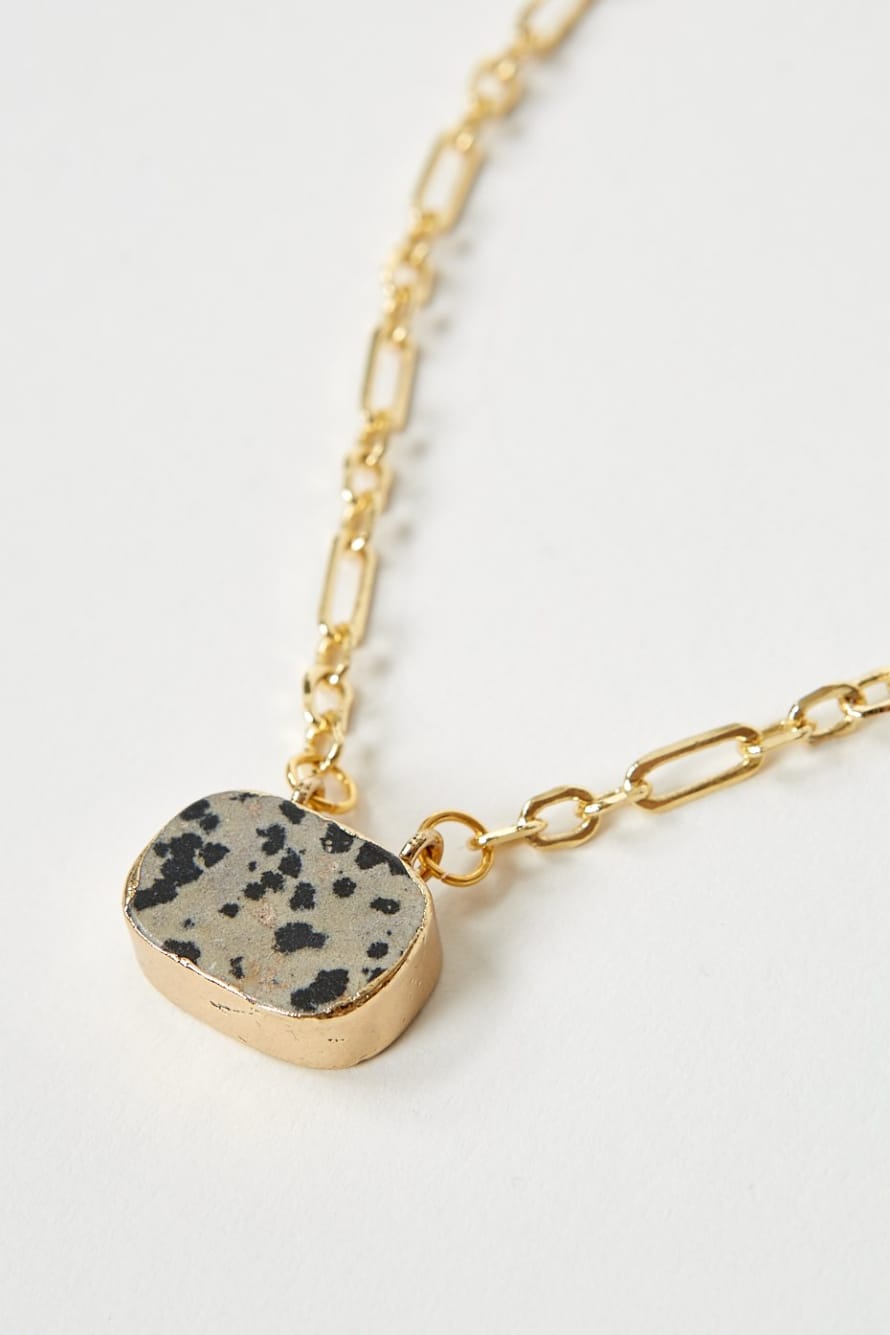 Formation Gold Jasper Cube Necklace