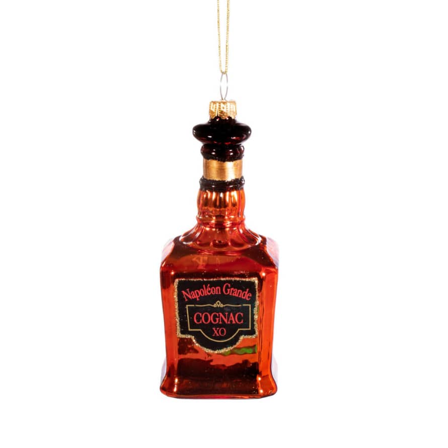 POSH TOTTY DESIGNS INTERIORS Glass Bottle of Brandy Christmas Bauble