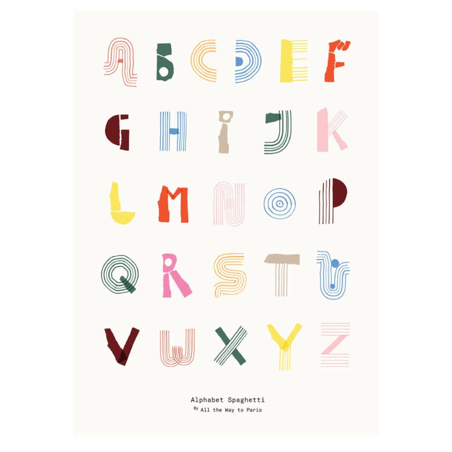 POSH TOTTY DESIGNS INTERIORS Large Alphabet Spaghetti Childrens Print