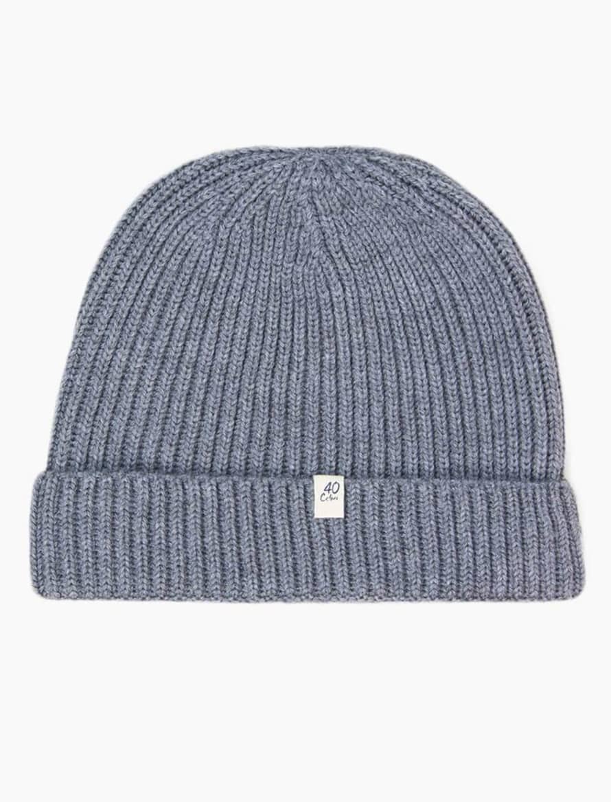 40 Colori Small Light Grey Ribbed Wool Beanie