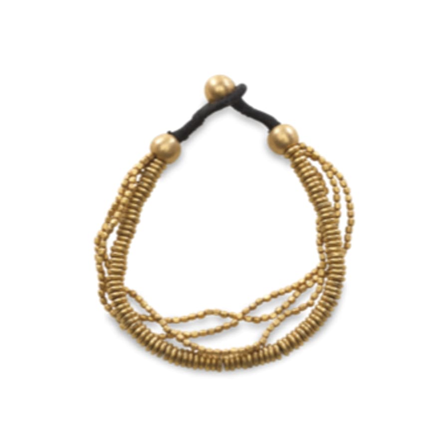 Nkuku Batala Gold Bracelet - Large Beads