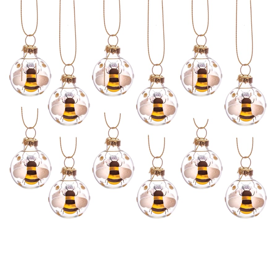 &Quirky Mini Bee Baubles Set of 12