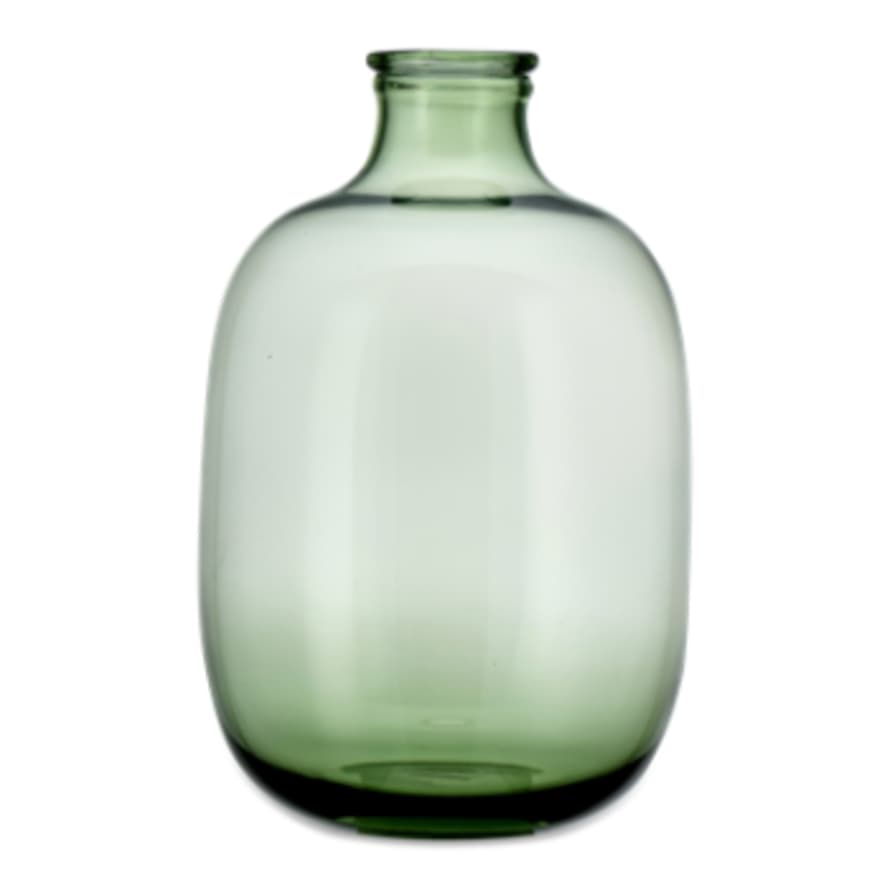 Nkuku Lua Green Glass Bottle Vase Large 