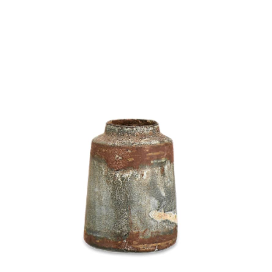 Nkuku Bennu Mini Straight Vase - Aged Zinc Small