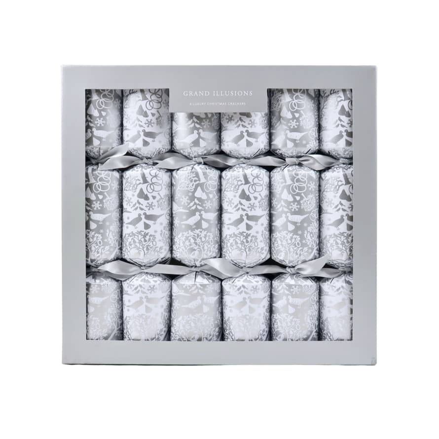 Grand Ilusions Luxury Christmas Crackers - Silver Partridge