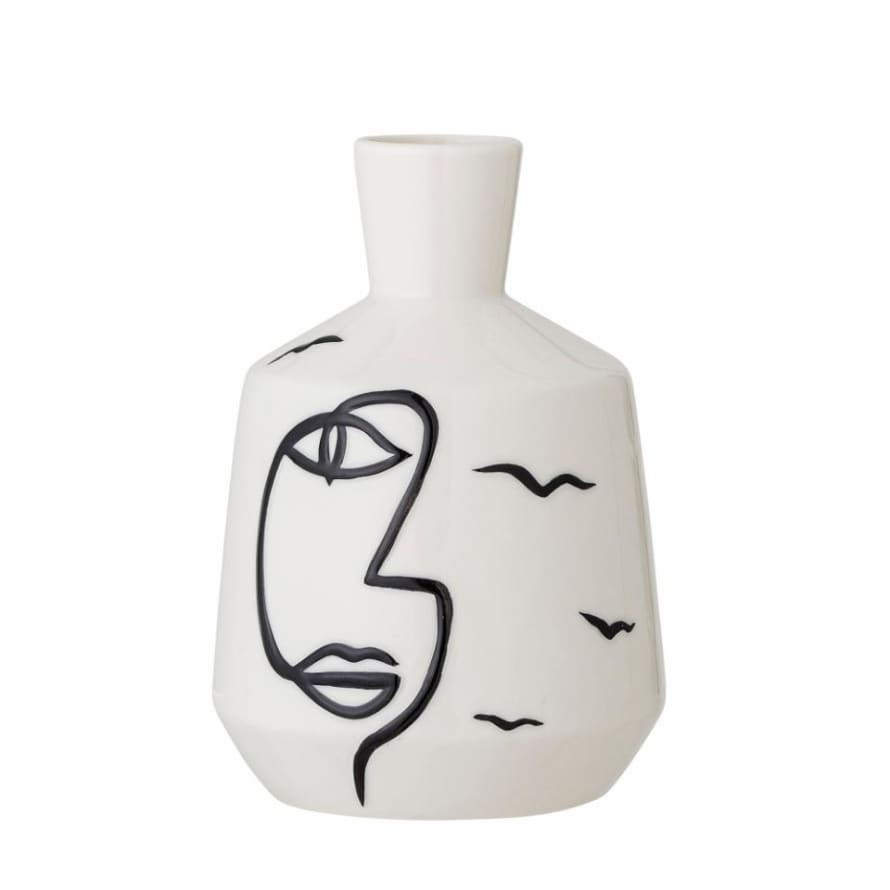 Bloomingville Norma Vase Face White Stoneware High