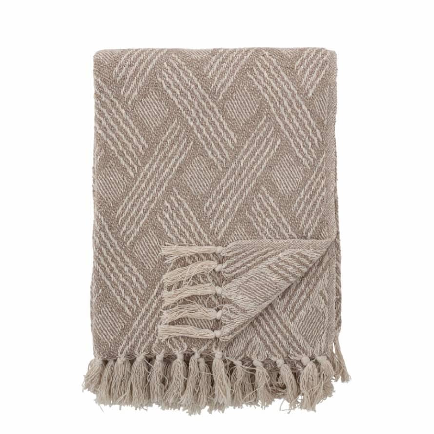 Bloomingville Ghina Throw Beige Nature Recycled Cotton
