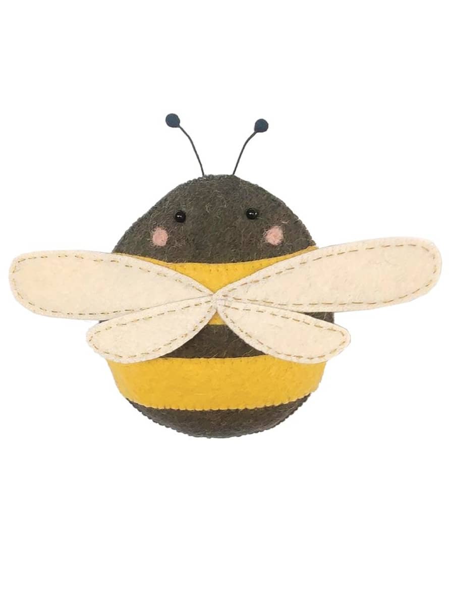 Fiona Walker England Mini Bee In Yellow Black
