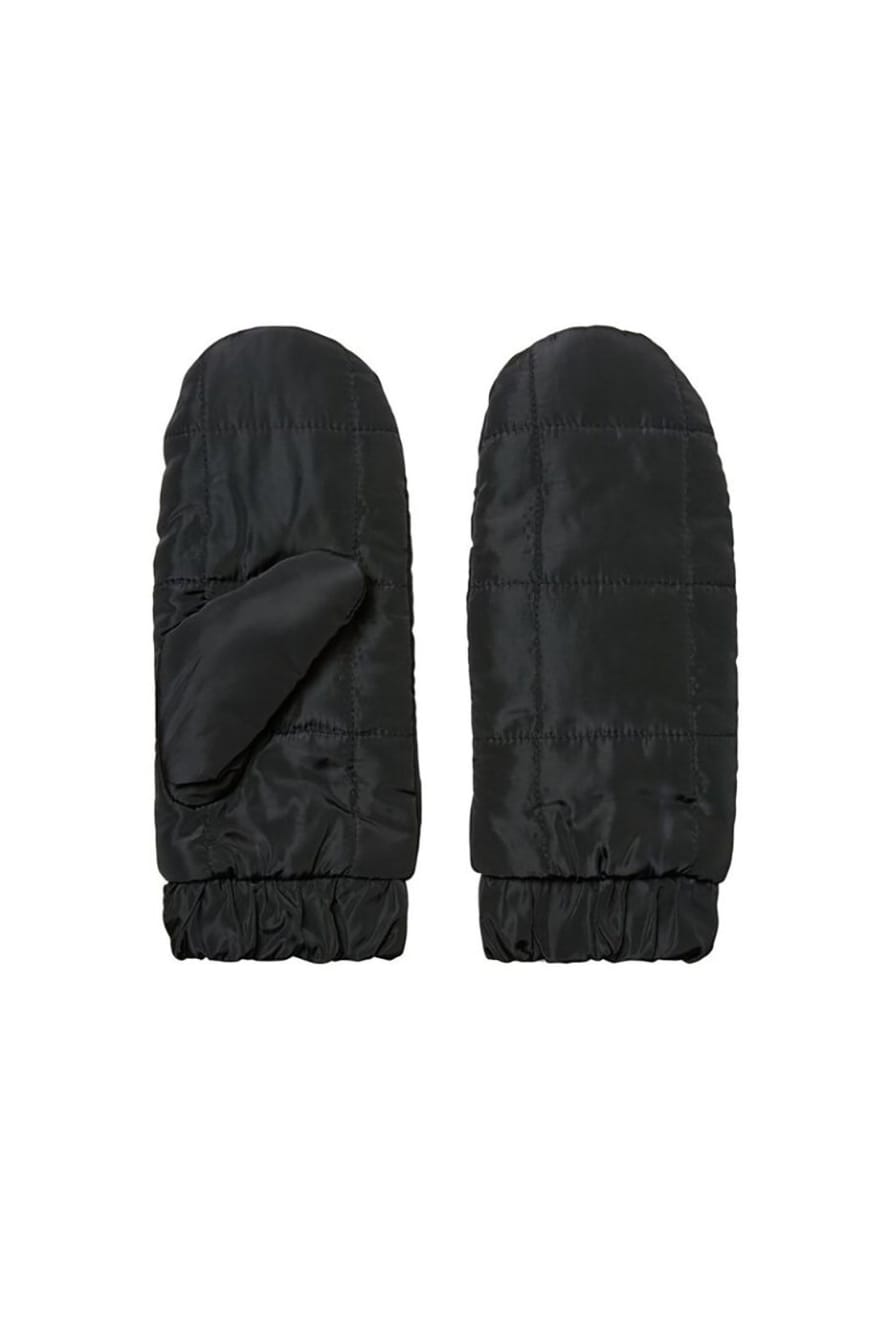 Selected Femme Black Elma Quilted Mittens