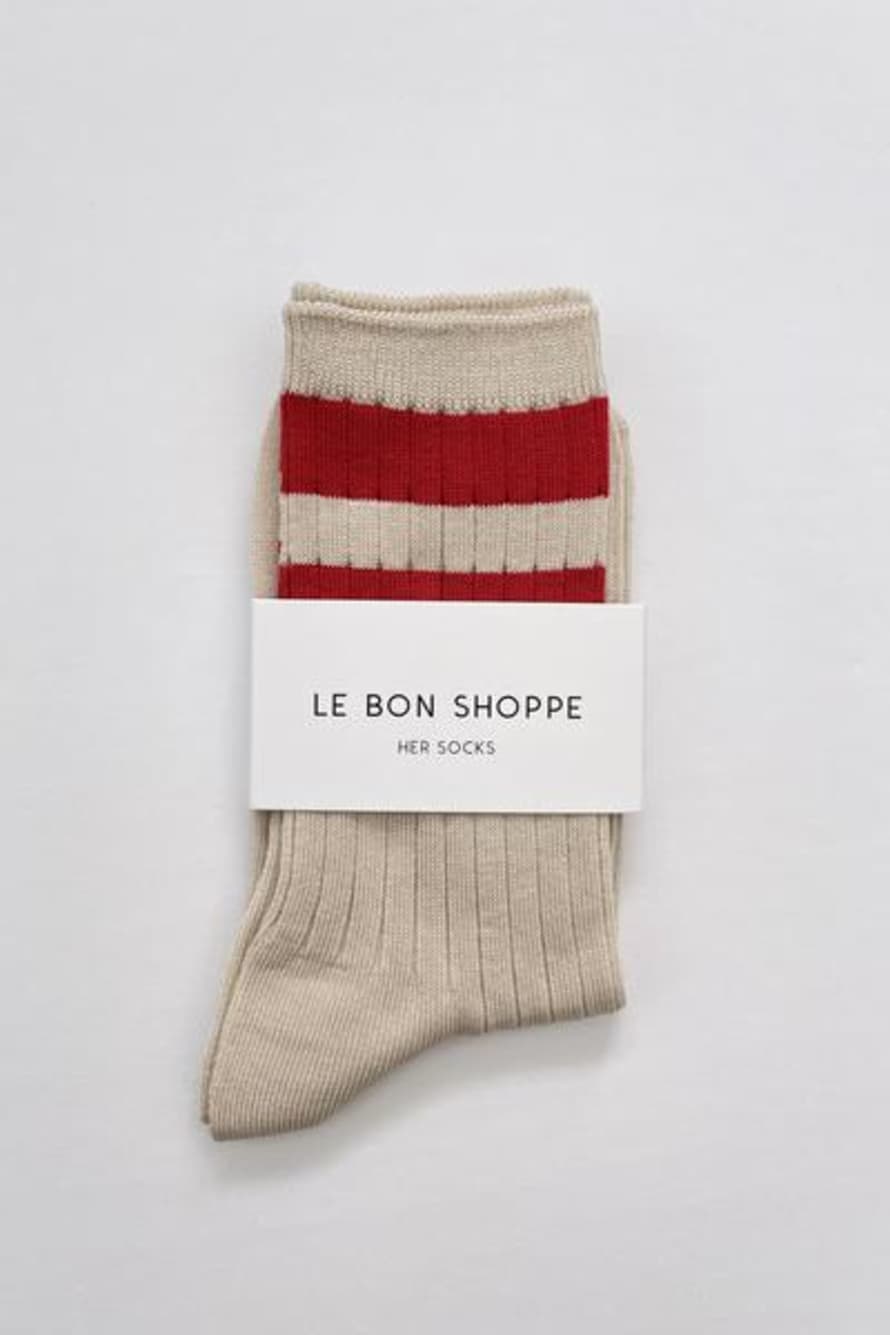 Le Bon Shoppe Her Varsity Red Socks