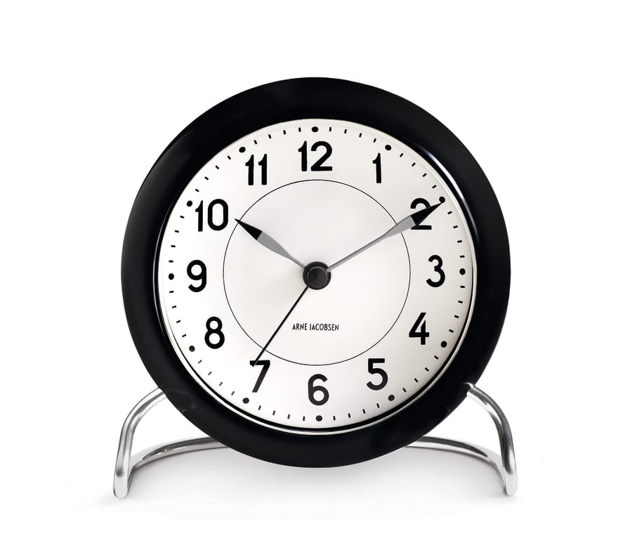 Arne Jacobsen Black Station Table Alarm Clock
