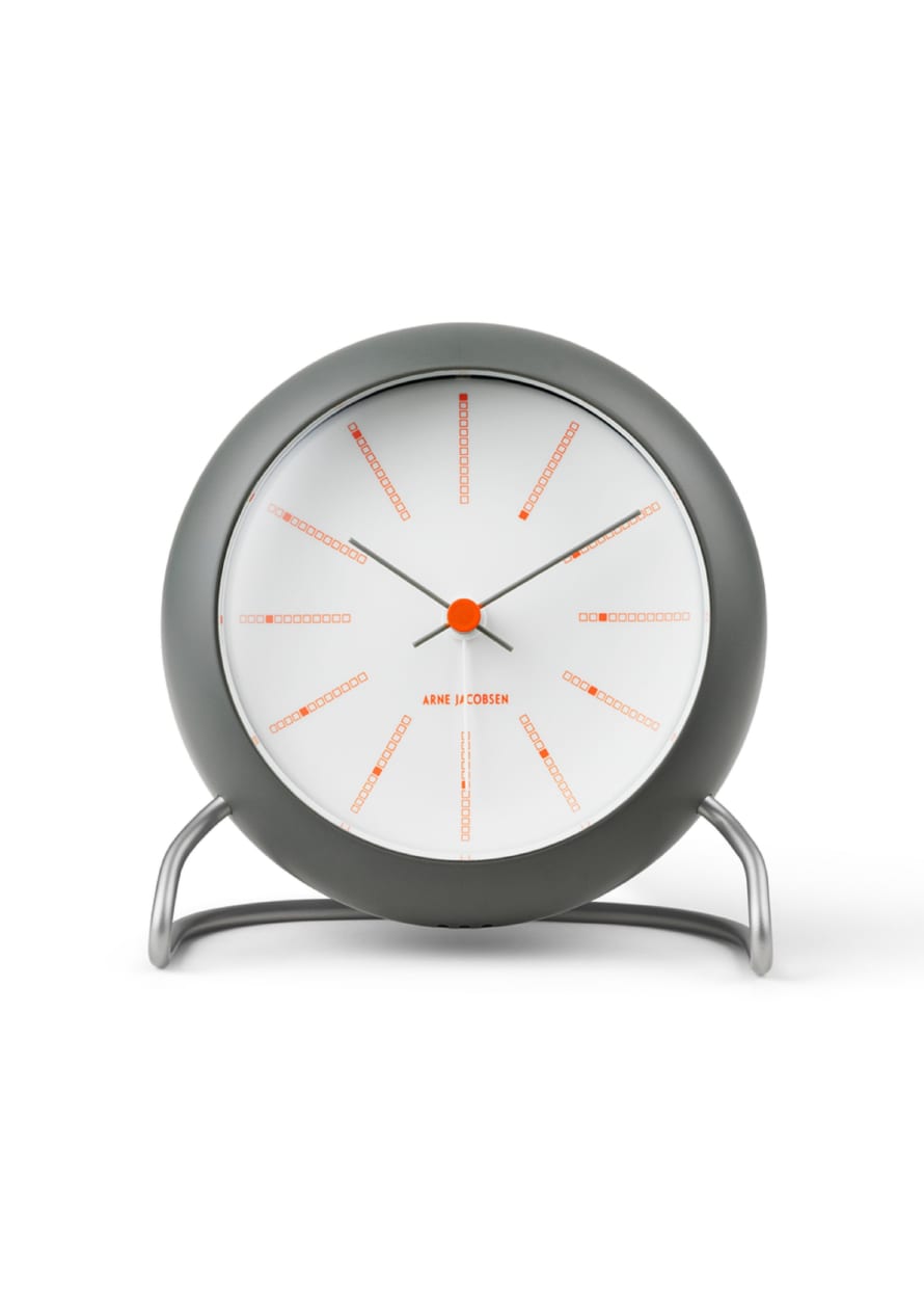 Arne Jacobsen Dark Grey Bankers Table Alarm Clock