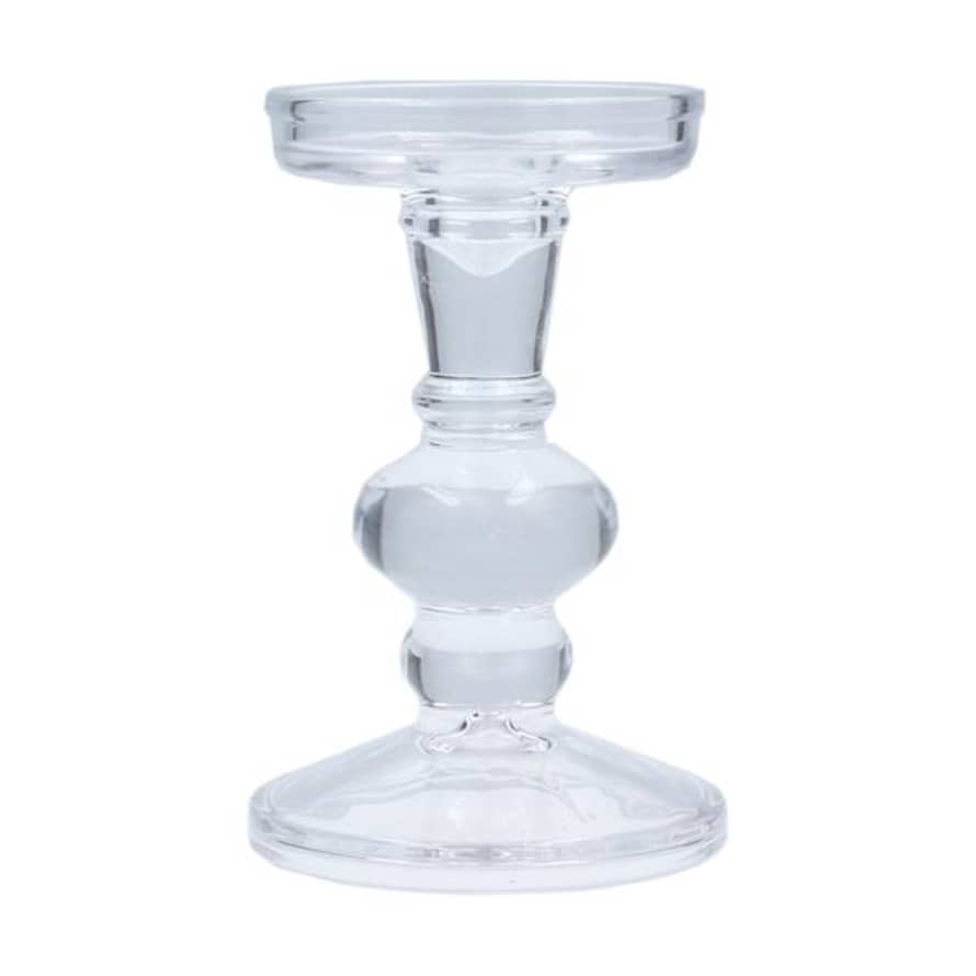 Gisela Graham Clear Glass Ball Candle Stick 15 X 10 Cm