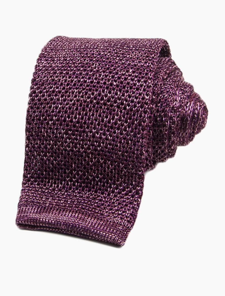40 Colori Aubergine Melange Silk Knitted Tie