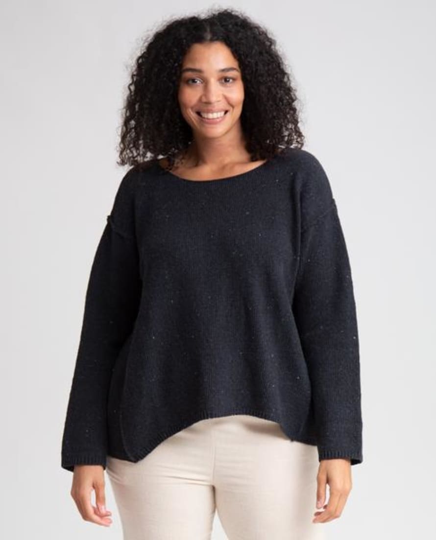 Beaumont Organic Autumn '21 Alessandra Recycled Cotton Jumper In Washed Black