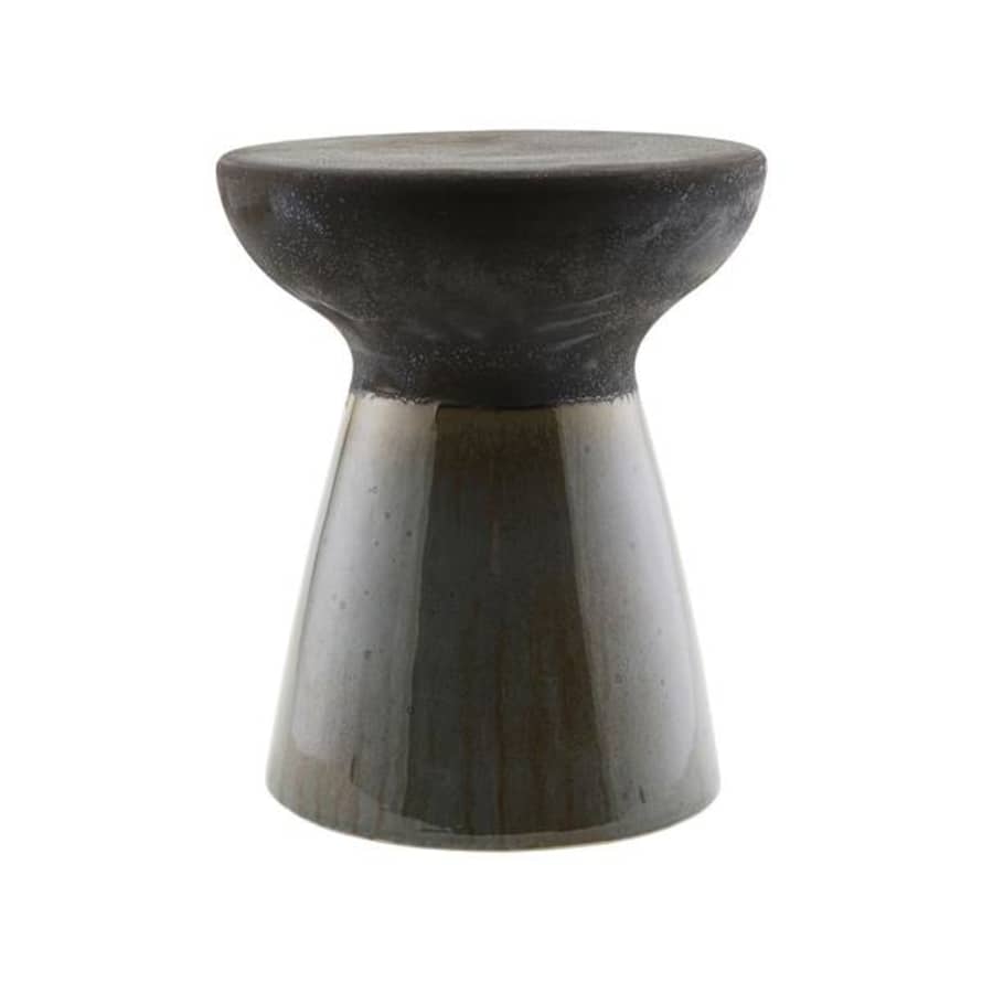 House Doctor Stool Side Table Pablo In Earthenware Black Green