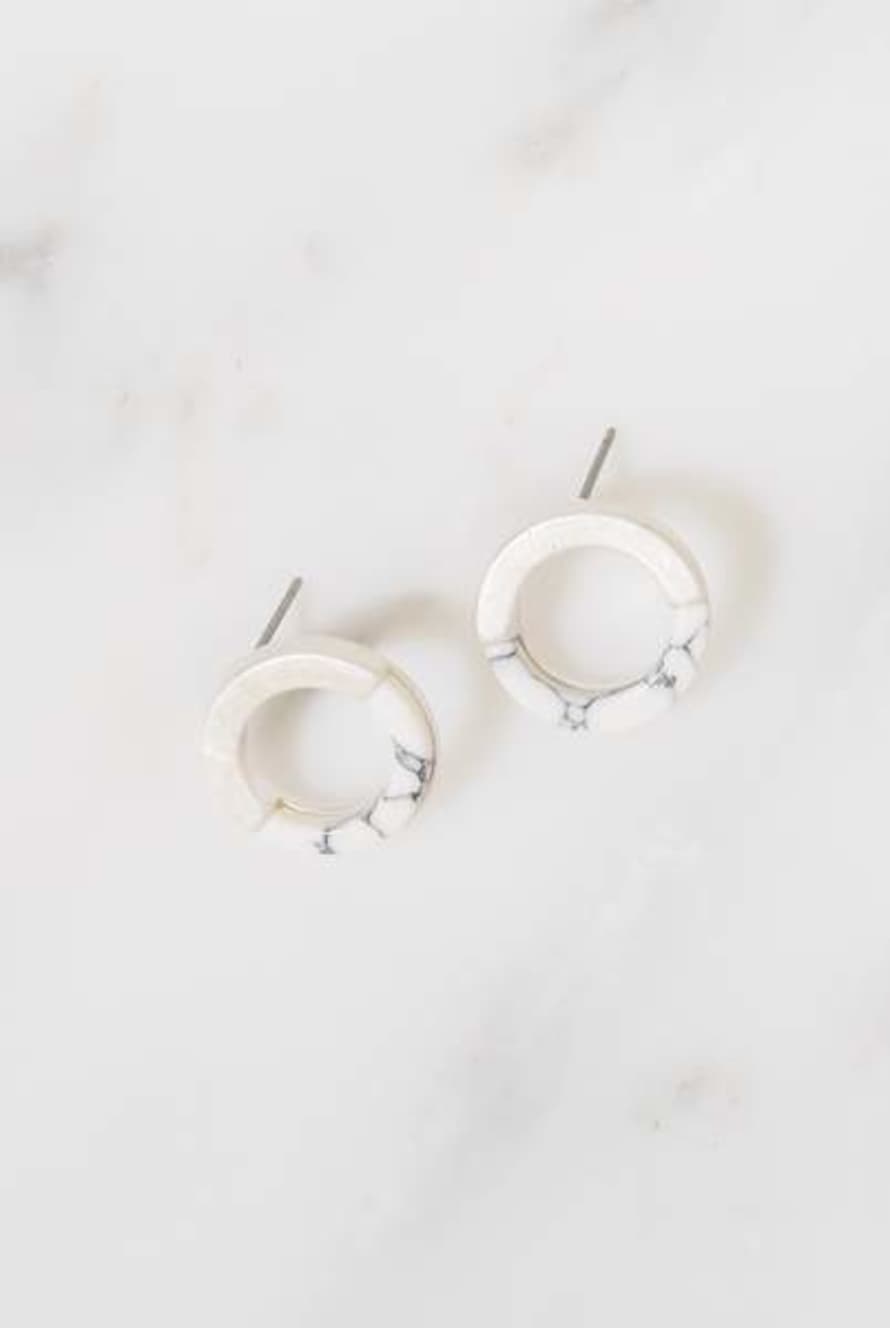 Lilac Rose Josie White Earrings