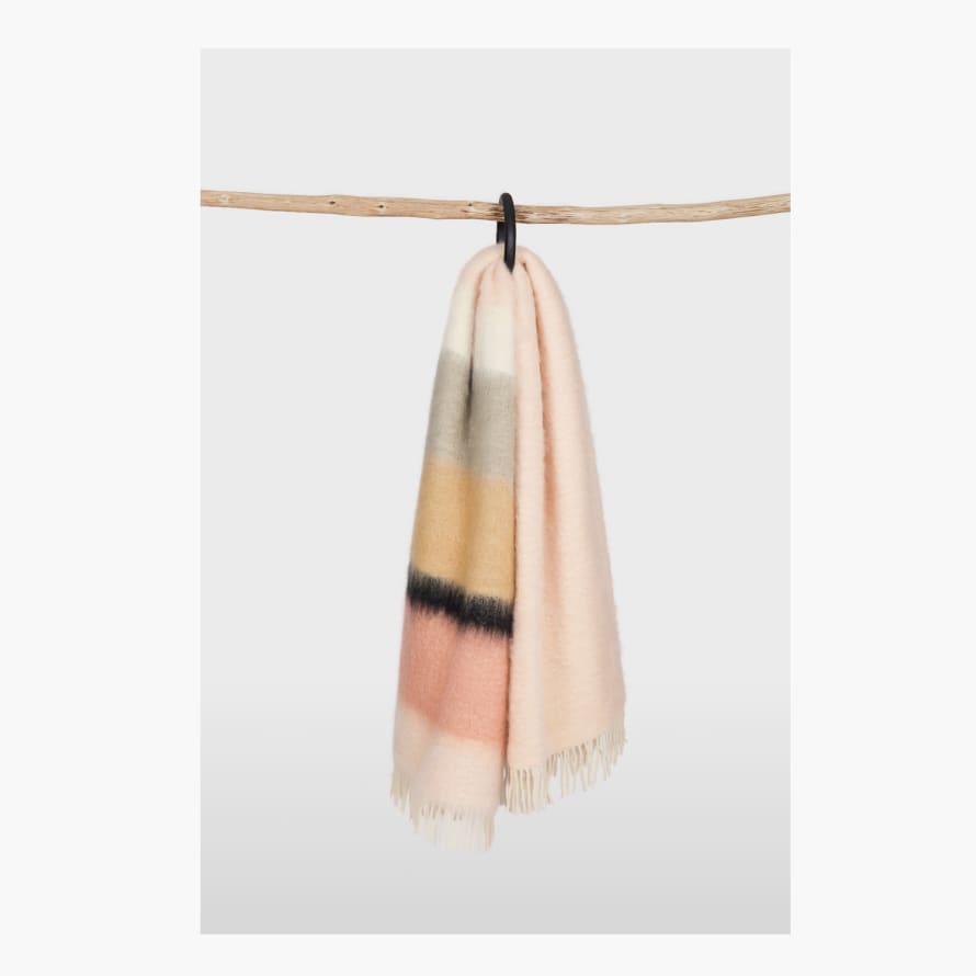 Mantas Ezcaray Serenity No. 8 Striped Mohair and Wool-Blend Throw 