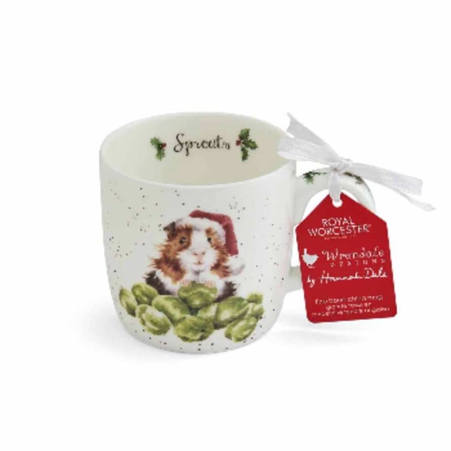 Wrendale Royal Worcester Christmas Sprouts Guinea Pig Mug