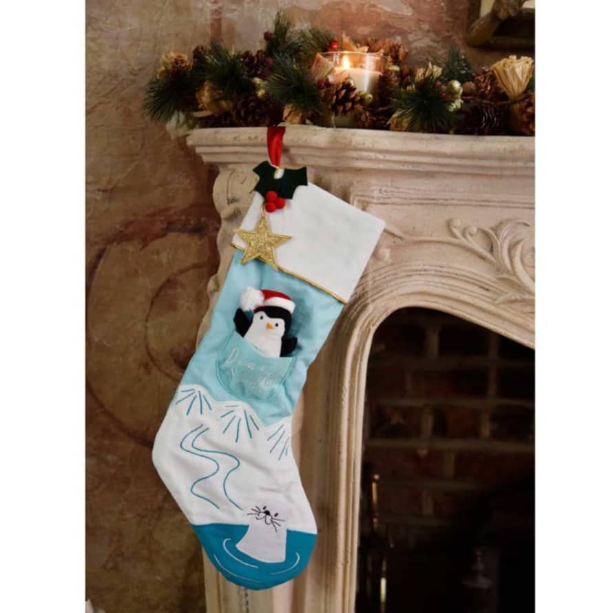 Powell Craft Penguin Christmas Stocking