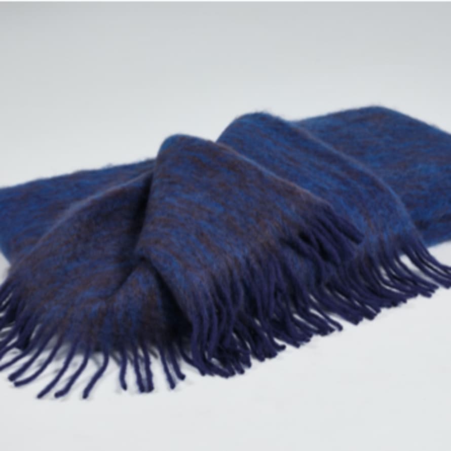 Ezcaray Dark Blue Mohair Blanket - Diana #37