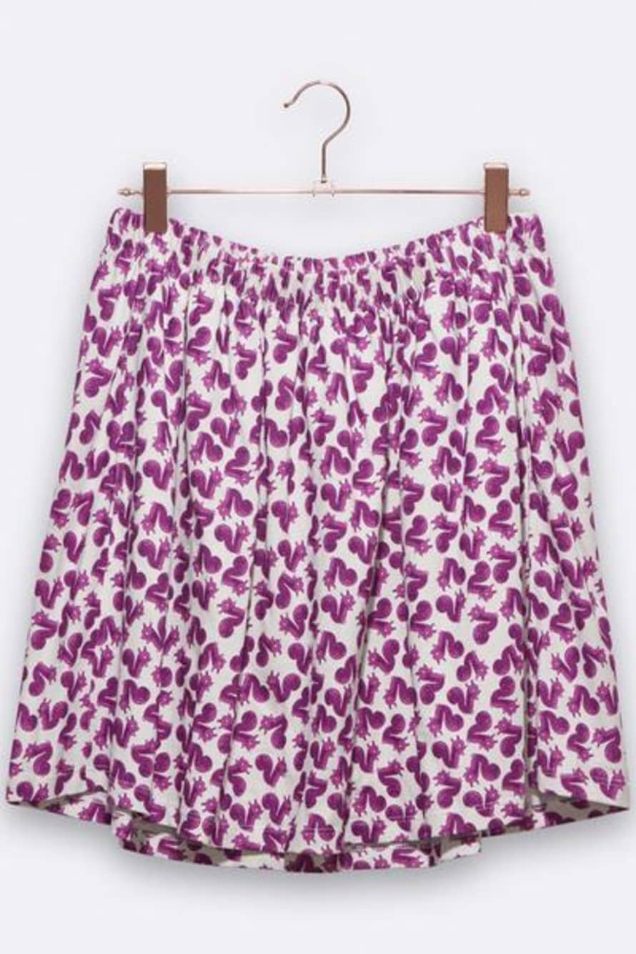 LOVE kidswear Neve Skirt With Squirrel Print In Purple For Women