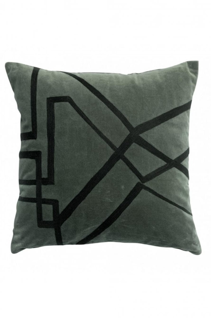 Vivaraise Fara With Embroidery Cushion Cover In Thyme