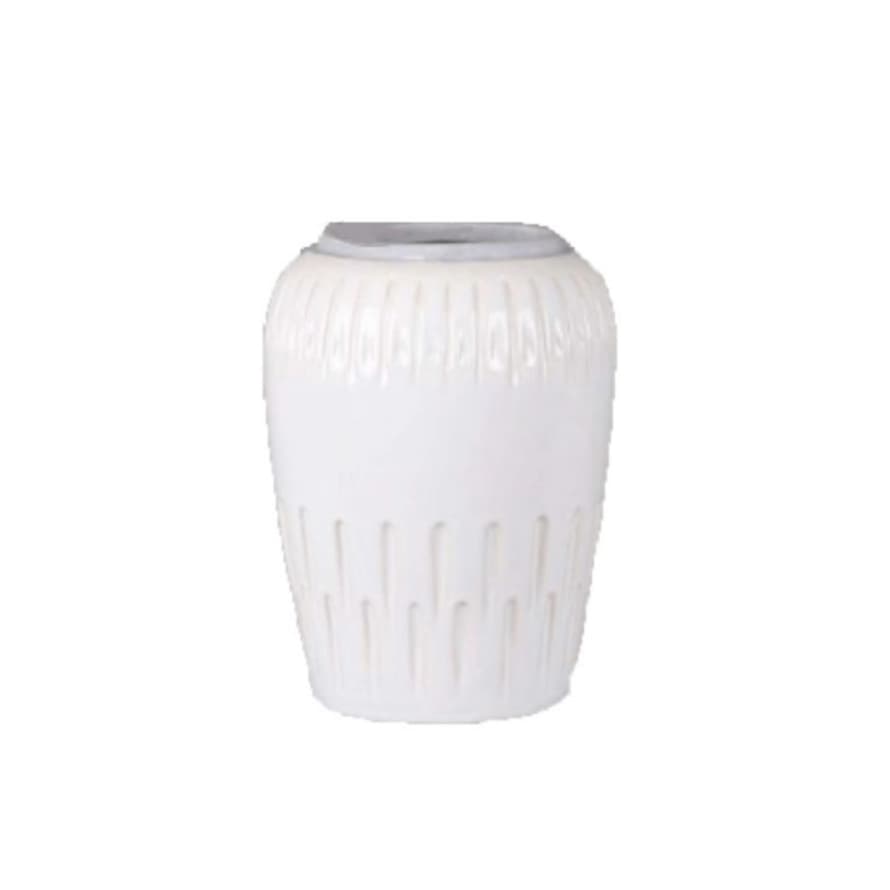 Off-white Vase/cement Trim Large