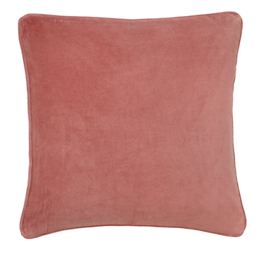 Pompon Bazar Velvet Cushion 50x50cm color Redwood