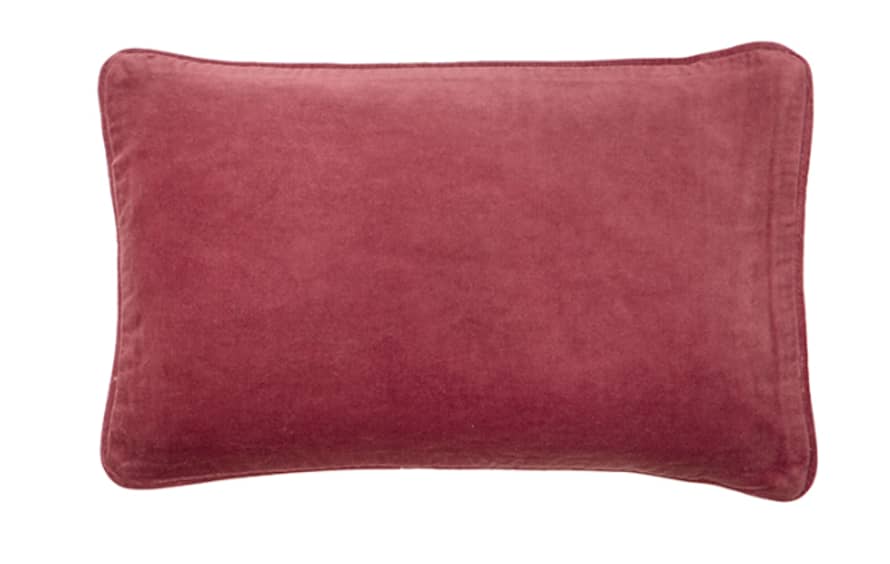 Pompon Bazar Velvet Cushion 50x33cm Color Burgundy