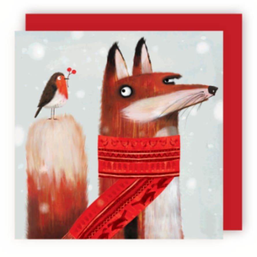 Charley Rabbit Publishing An Unexpected Guest Fox Christmas Card