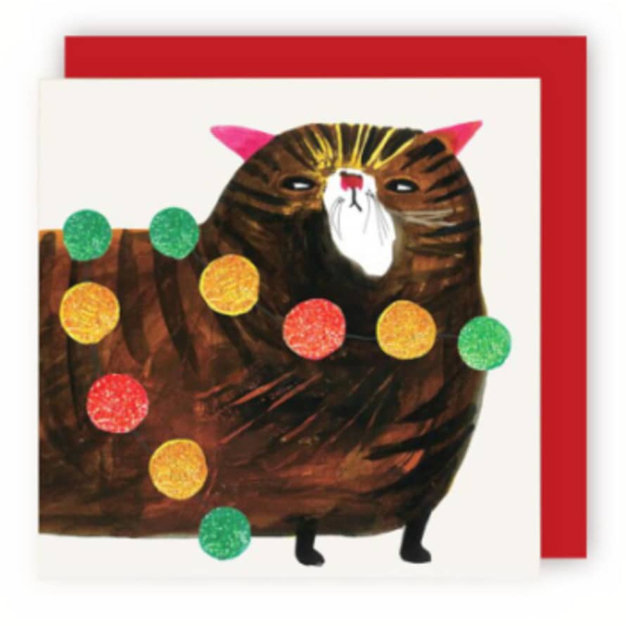 Charley Rabbit Publishing Christmas Cat Glitter Card