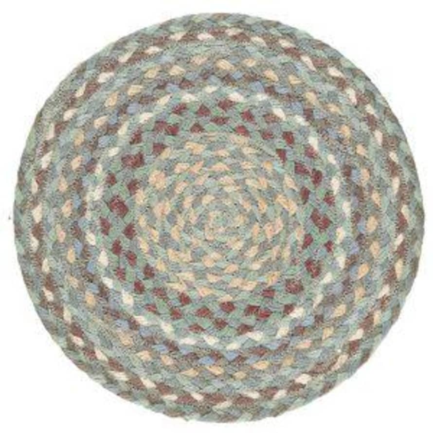 The Braided Rug Company Six Seaspray Braided Placemats In A Basket 30 Cm