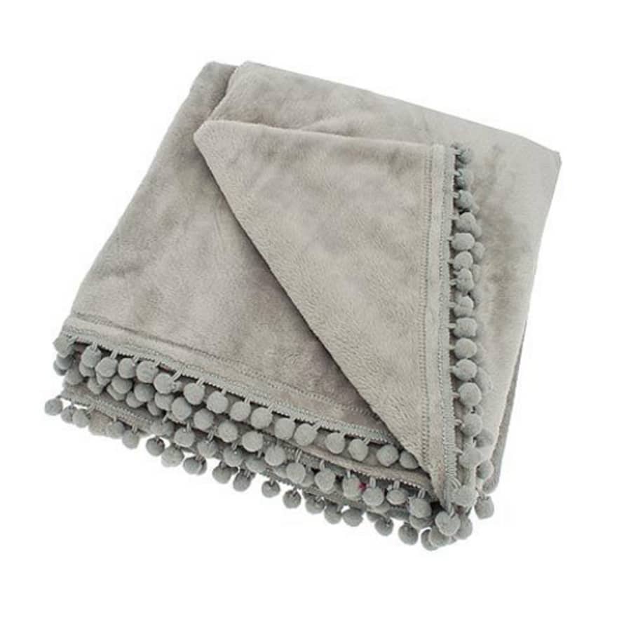 Waltons of Yorkshire Cashmere Touch Throw In Light Grey