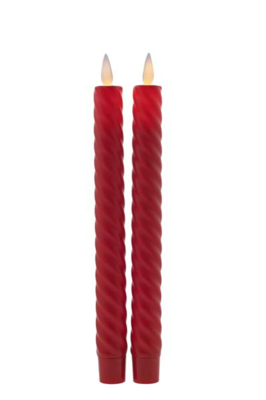 Sirius Set Of Two Red Led Dinner Candles