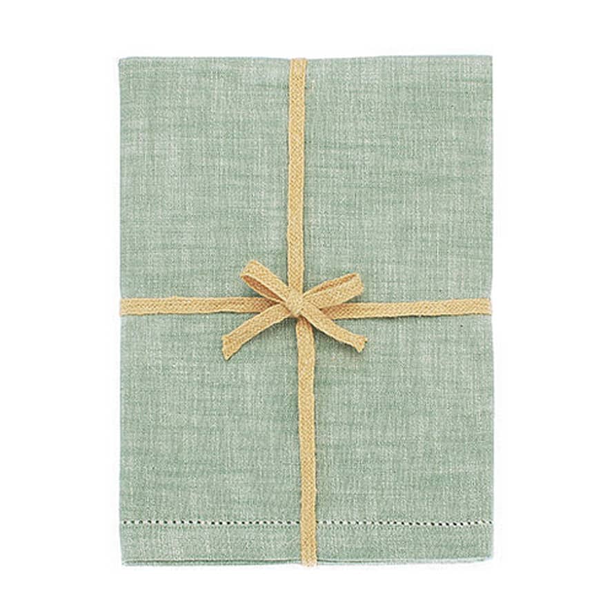 Waltons of Yorkshire Chambray Tablecloth In Moss Green 130 X 230 Cm