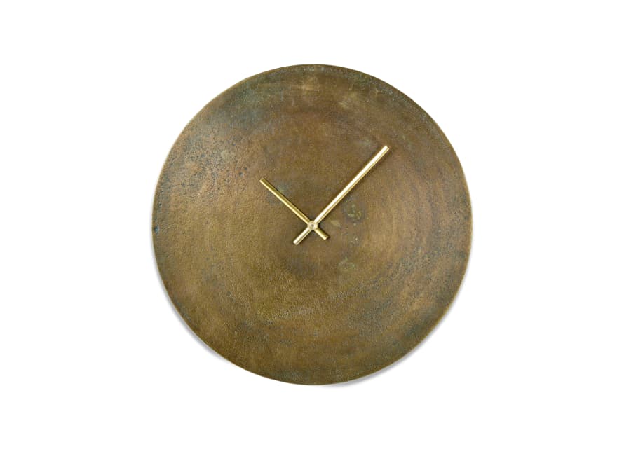 Nkuku Okota Wall Hung Clock - Brass