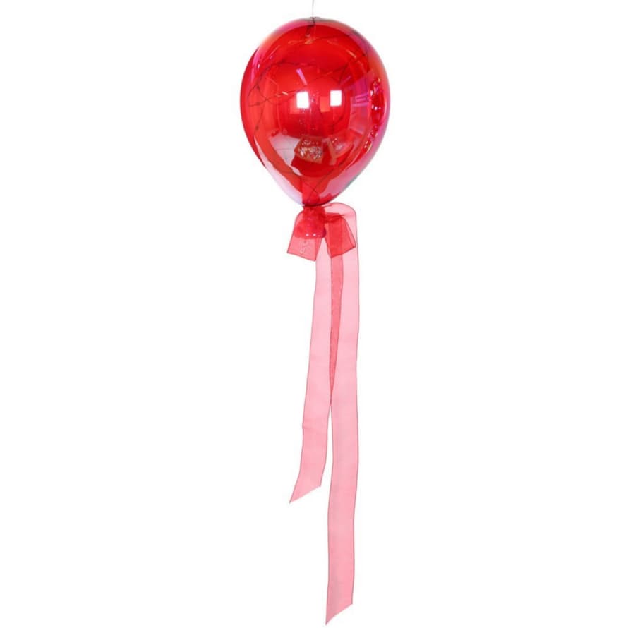 Iridescent Pink Lit Glass Balloon Bauble