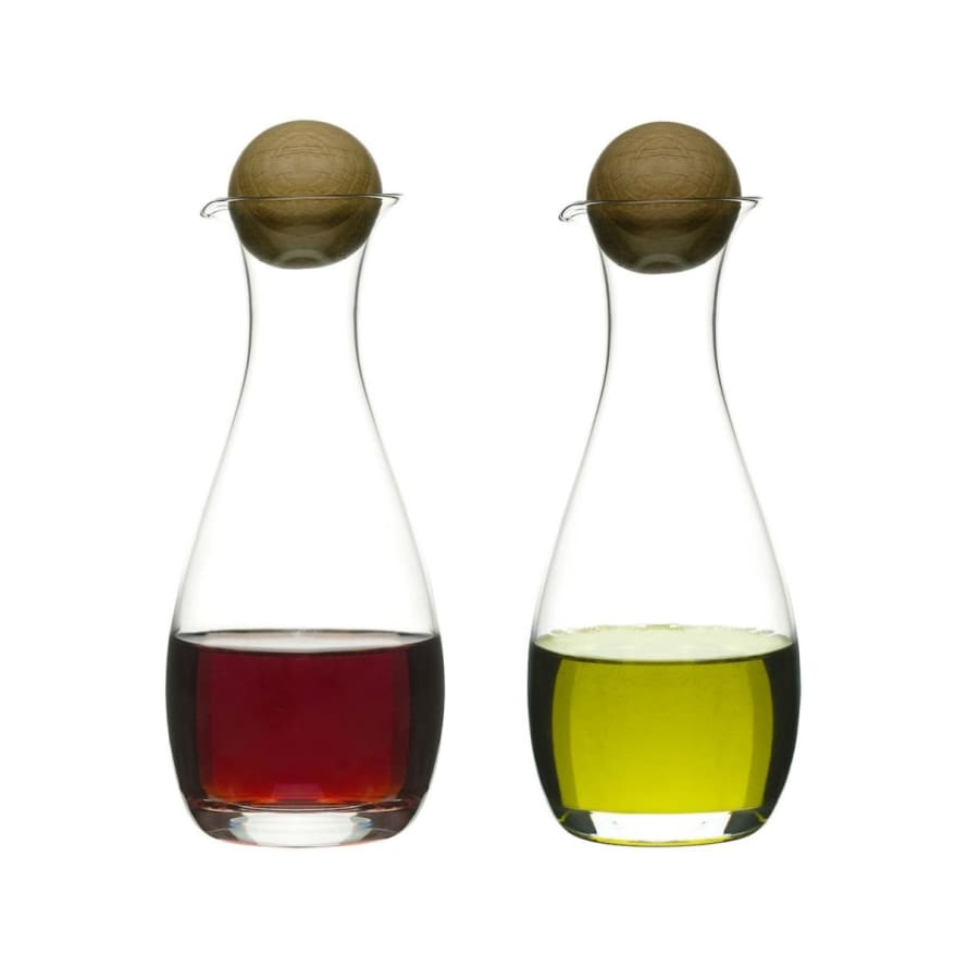 Sagaform Nature Oil/Vinegar Bottles with Oak Stoppers, 2-Pcs