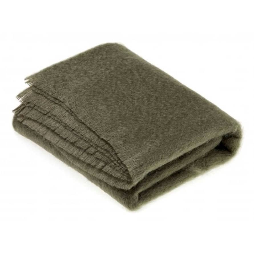 Bronte by Moon Moss Green Luxury Mohair Throw 