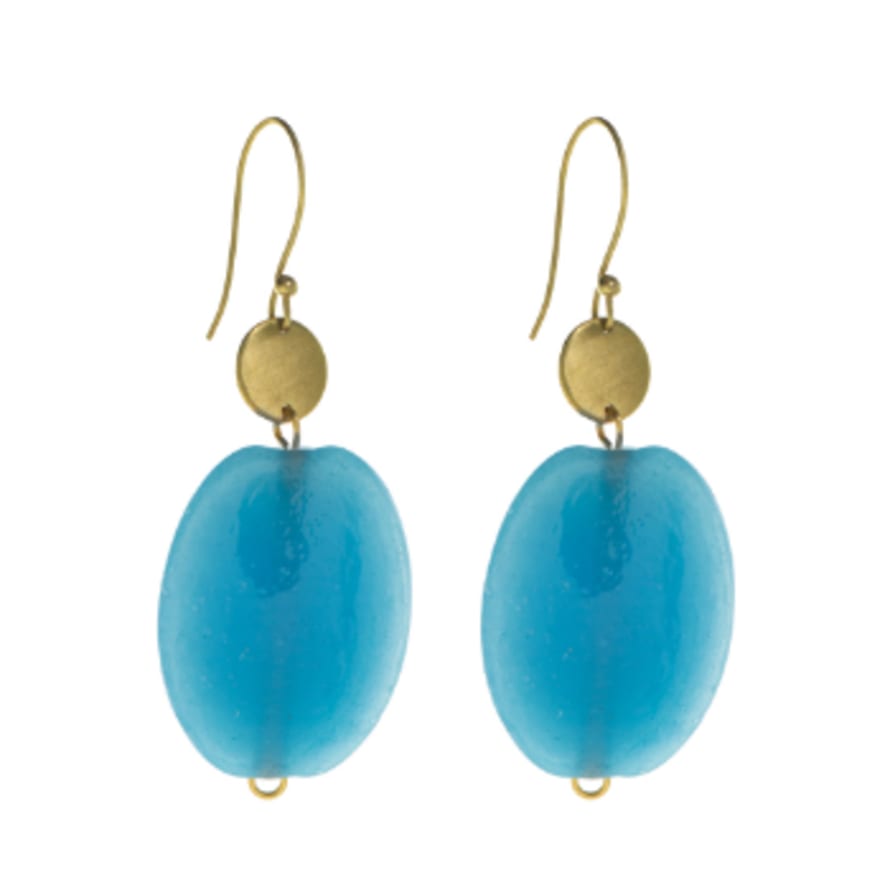 Just Trade  Ocean Lozenge Earrings - Blue