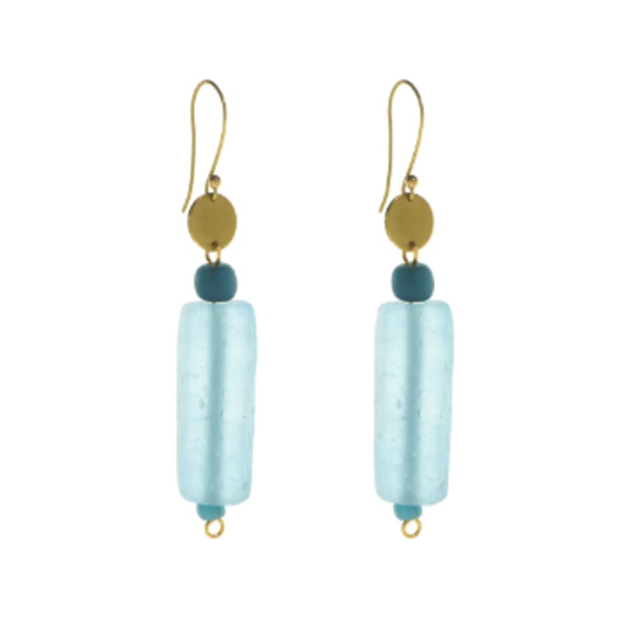 Just Trade  Air Rectangle Earrings - Blue