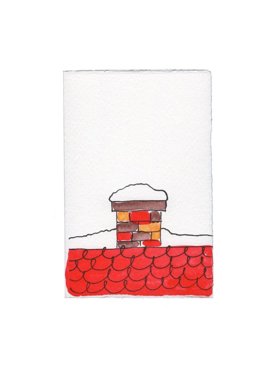 Scribble & Daub Chimney Card in Red
