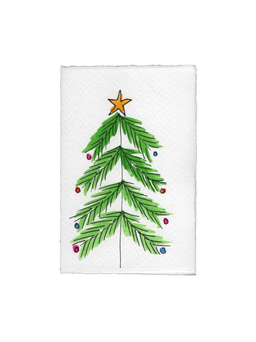 Scribble & Daub Christmas Tree Card in Green