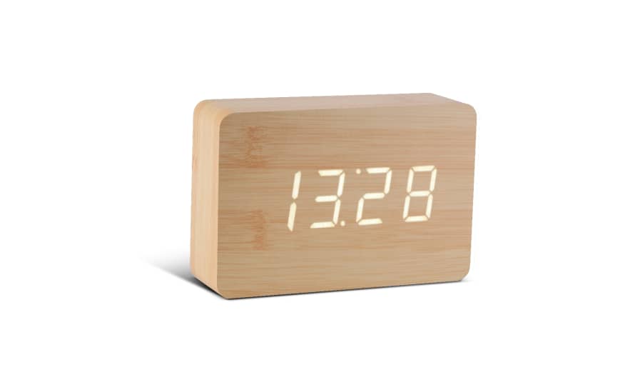 Gingko Beech White LED Brick Click Clock