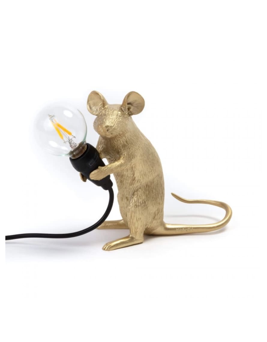 Seletti Gold Mac Mouse Lamp
