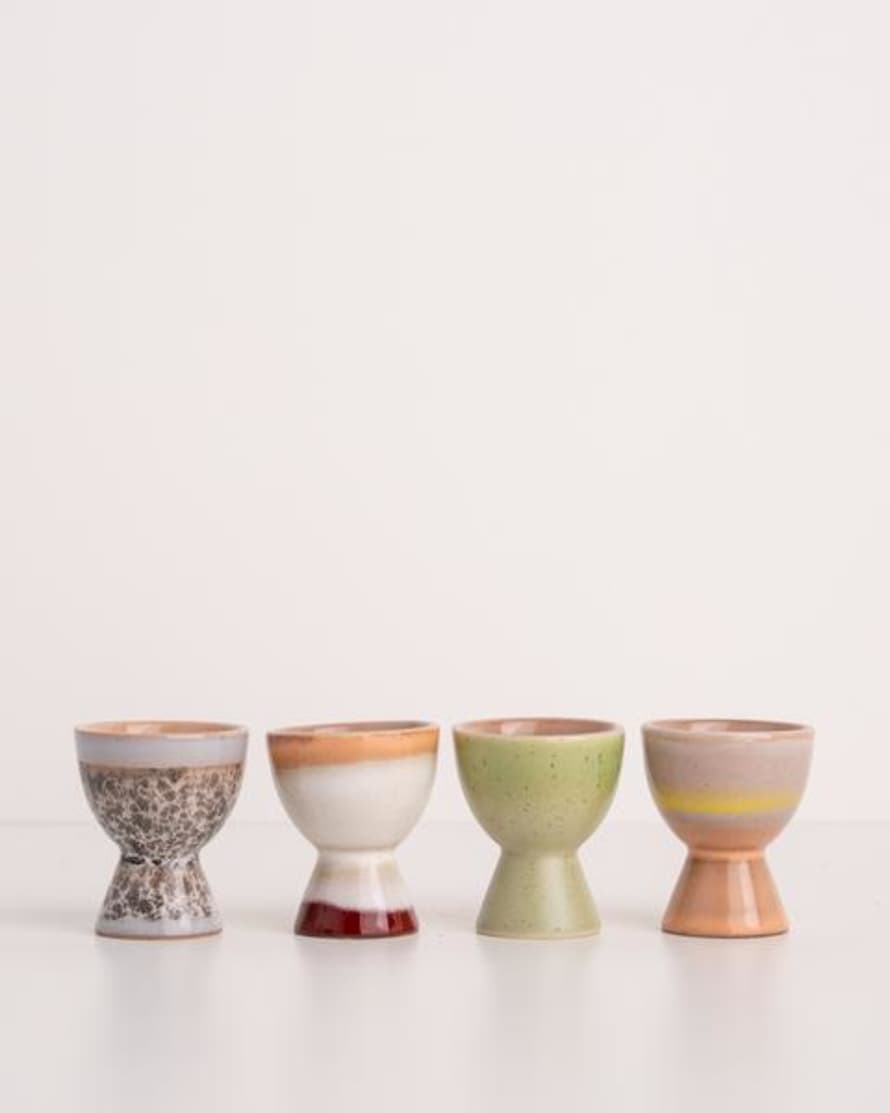HK Living 70s Ceramic Egg Cups Set Of 4